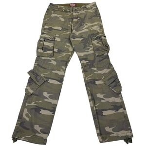 Matchstick Cargo Pants Mens 30 Green Camo Excellent Cotton Utility Trousers